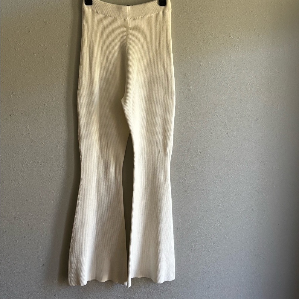 House Of CB Knit Flare Pants - Ivory